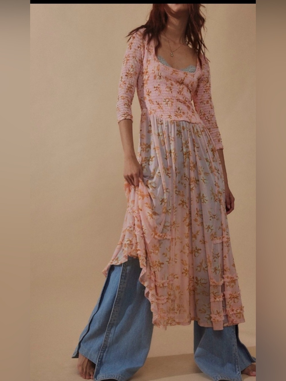 NWOT Free People Its Fate Floral Midi Dress